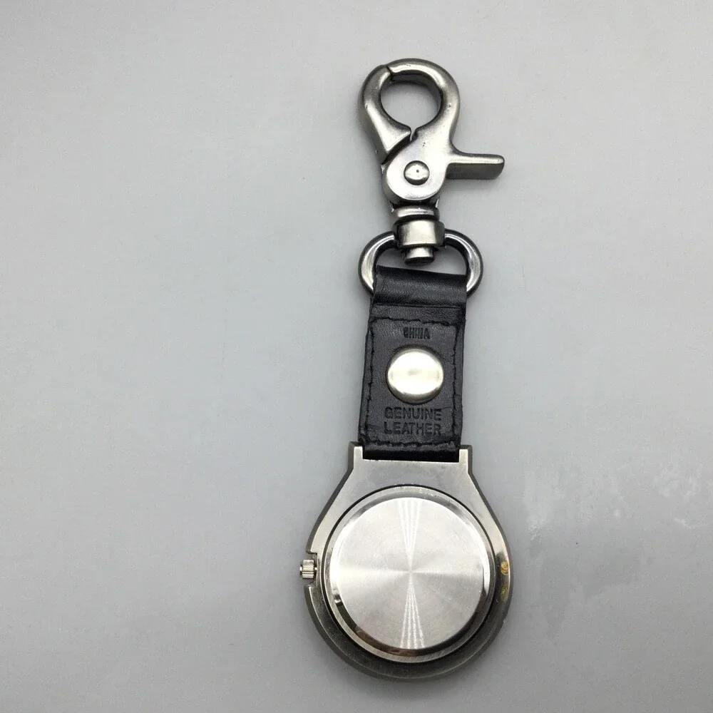 Colibri Golf Pocket Watch Men 40mm Silver Tone Clip Carabiner New Battery